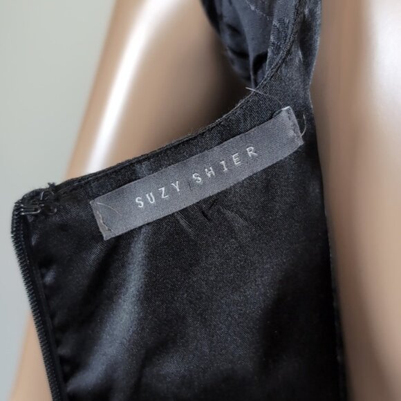 3/$20 Suzy Shier Sleeveless Jacquard Cocktail Dress Cut Out Brocade Sheath - Picture 8 of 12